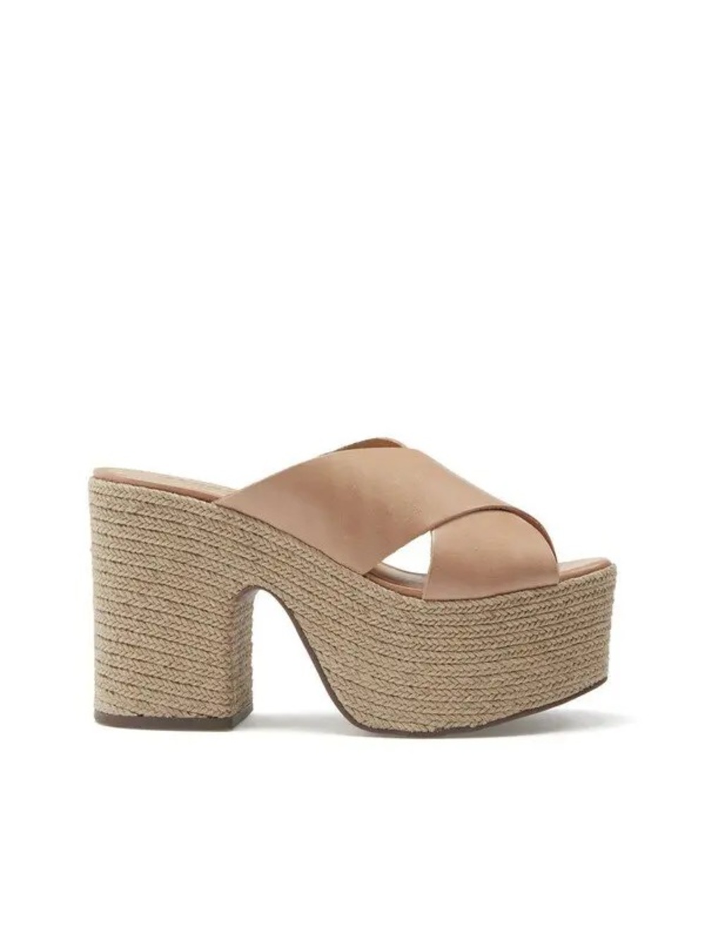SCHUTZ Taupe Crossband Platform Mule 7B
